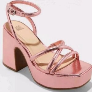 WILD FABLE ASTRO STRAPPY HEELS MEMORY FOAM